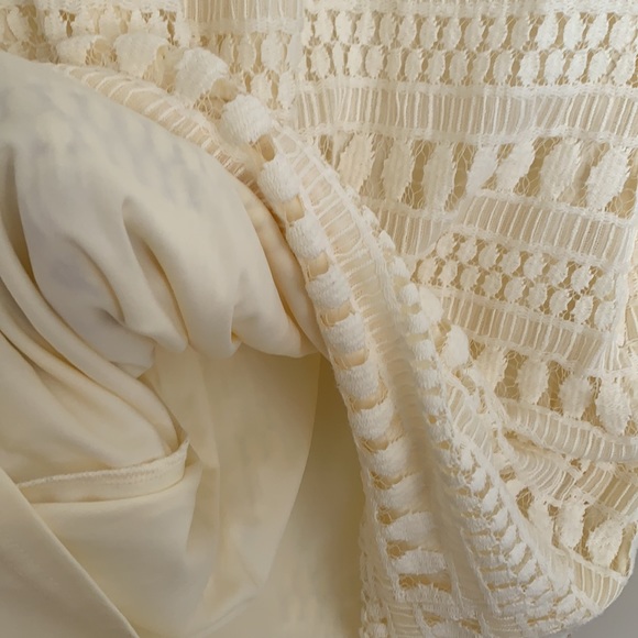 H&M Cream Crochet Knee Length Sweater Dress Size 12 - Picture 6 of 8